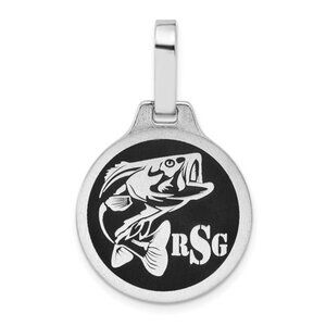Custom Personalized Sterling Silver Monogram Round Pendant choose Image